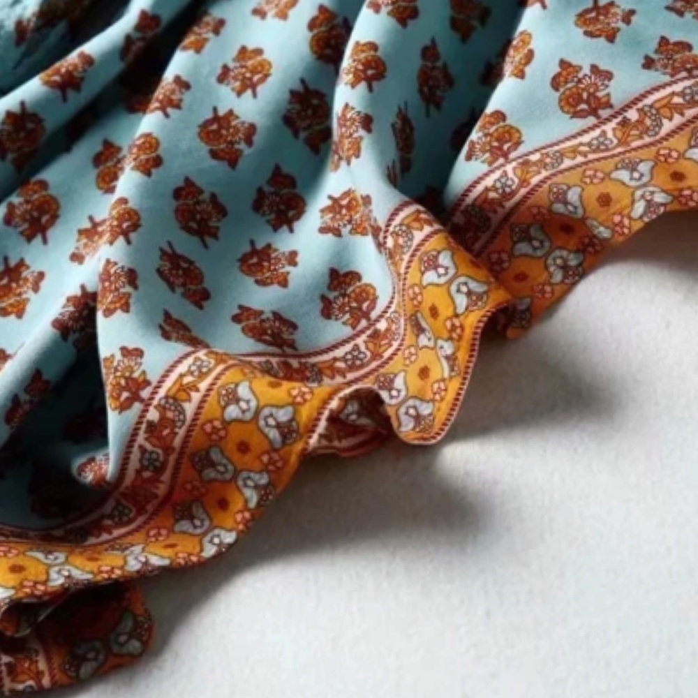 Bohemian Rust & Turquoise Kimono Wrap Coverup - Picture 7 of 7